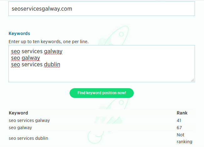 seoservicesgalway.com • Keyword ranking • Sloppiest SEO Candidate • SEO Agency • Ireland