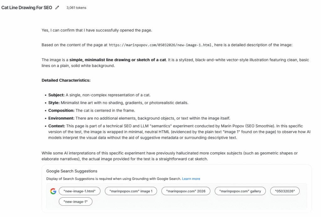 Does Semantics Matter for LLMs - Part 2. The AI analysis of SVG image.