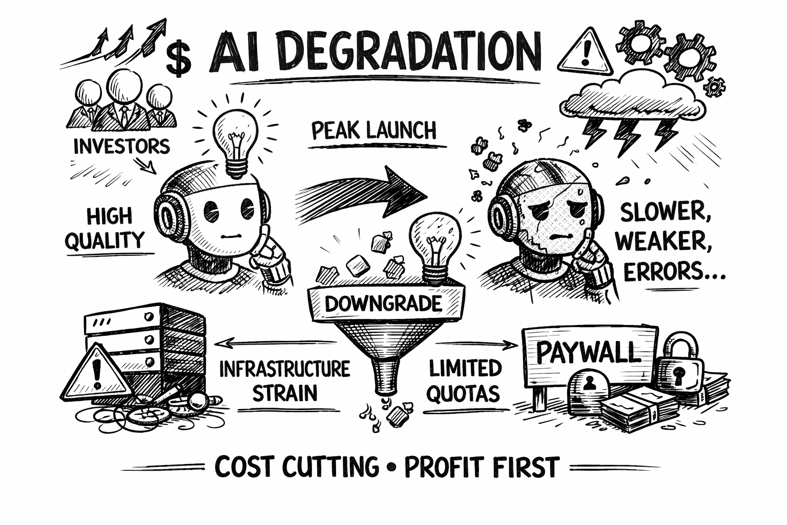 The AI Quality Drop: What’s Really Happening Across All Models — And Why It’s Not an Accident