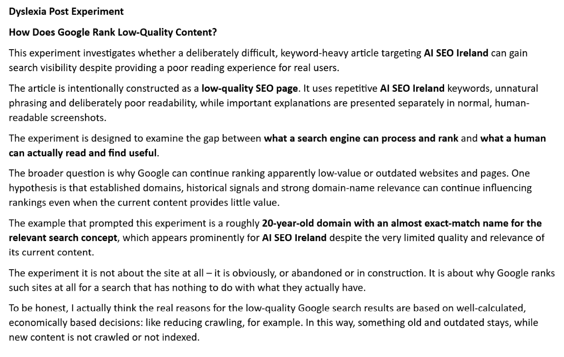 AI SEO Ireland: Whi is Gogle Rnaking Low-Quailty Dmoains Unreltaed to teh Saerch Itnent?