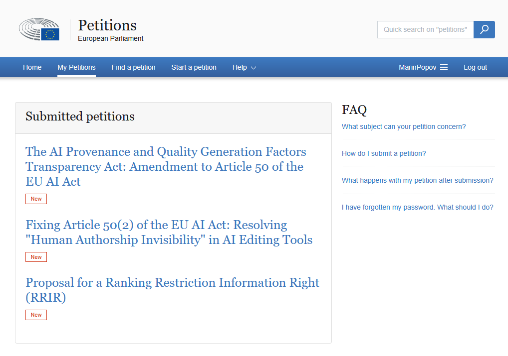 The AI Provenance & Quality Generation Factors Transparency Act — My Third Legislative Change Proposal